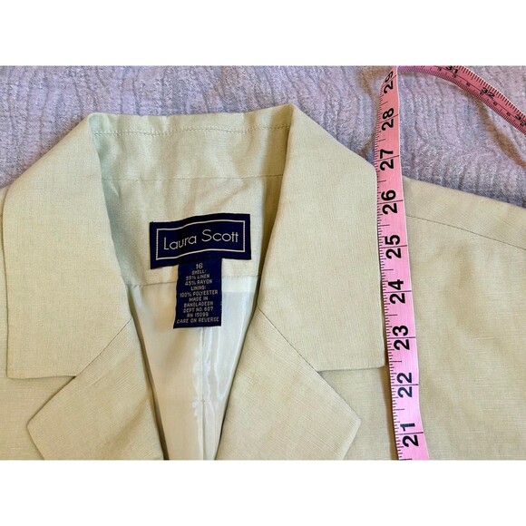 Laura Scott Savannah II Short Sleeved 4 Button Blazer Merim Green size 16 NWT - Picture 3 of 6